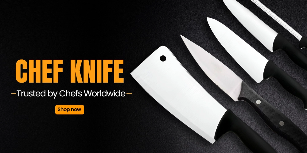 Banner featuring Arcos chef knives trusted by chefs worldwide, showcasing high-quality blades designed for professional kitchen use.